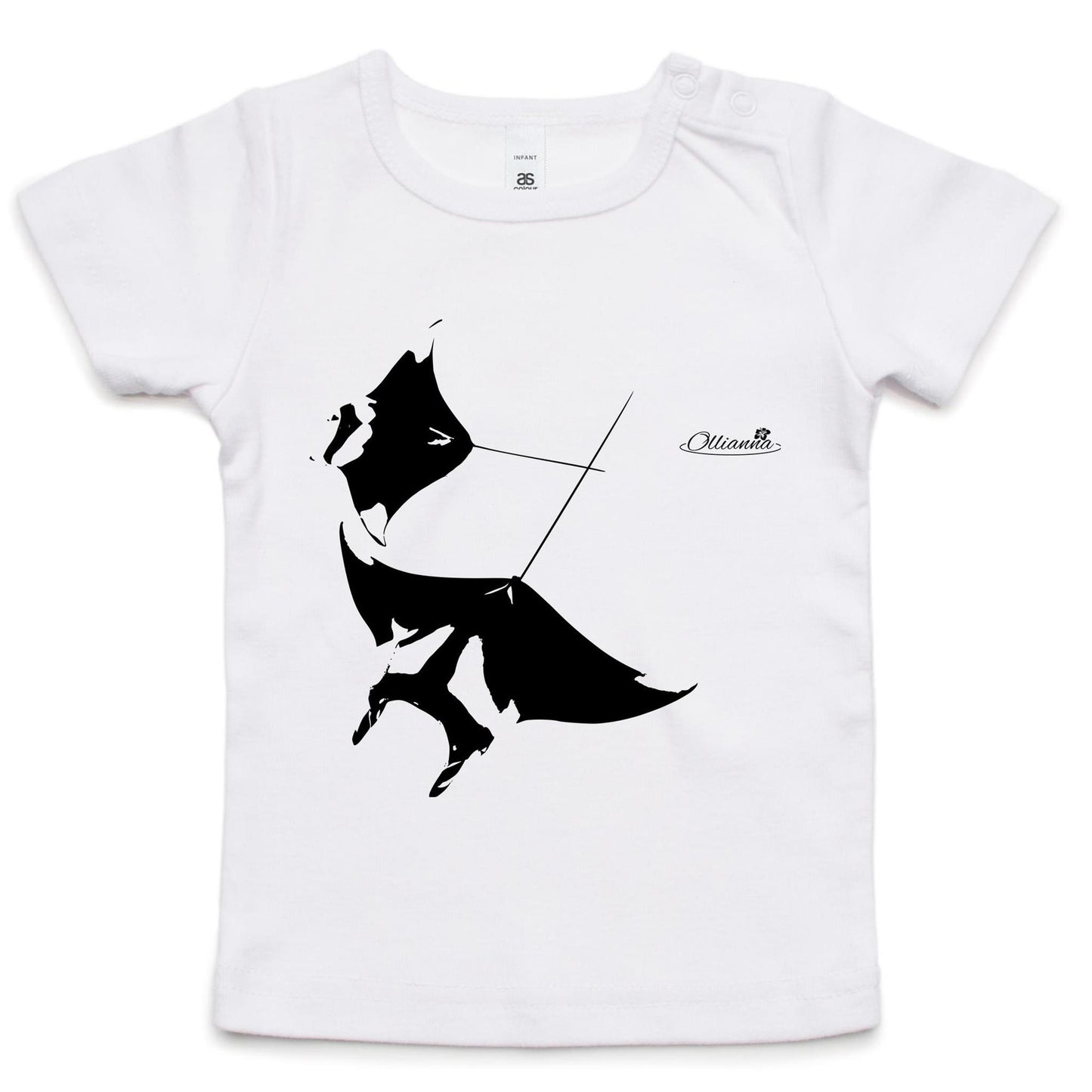 Manta Rays infant T-shirt by Ollianna of Brisbane. Power, beauty and gracefulness combined. This tee features the majestic manta ray.