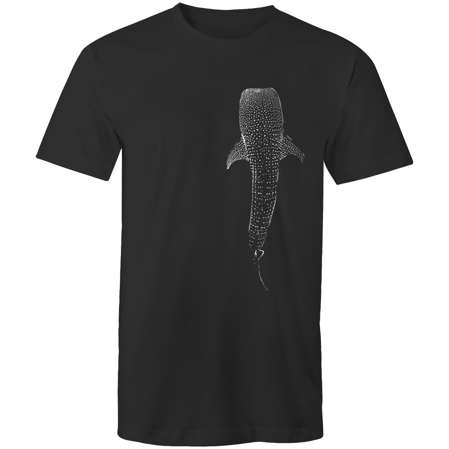 Whale Shark men’s T-shirt by Ollianna of Brisbane. Capturing the soothing calmness of this gentle giant of the ocean, this tee features the whale shark.