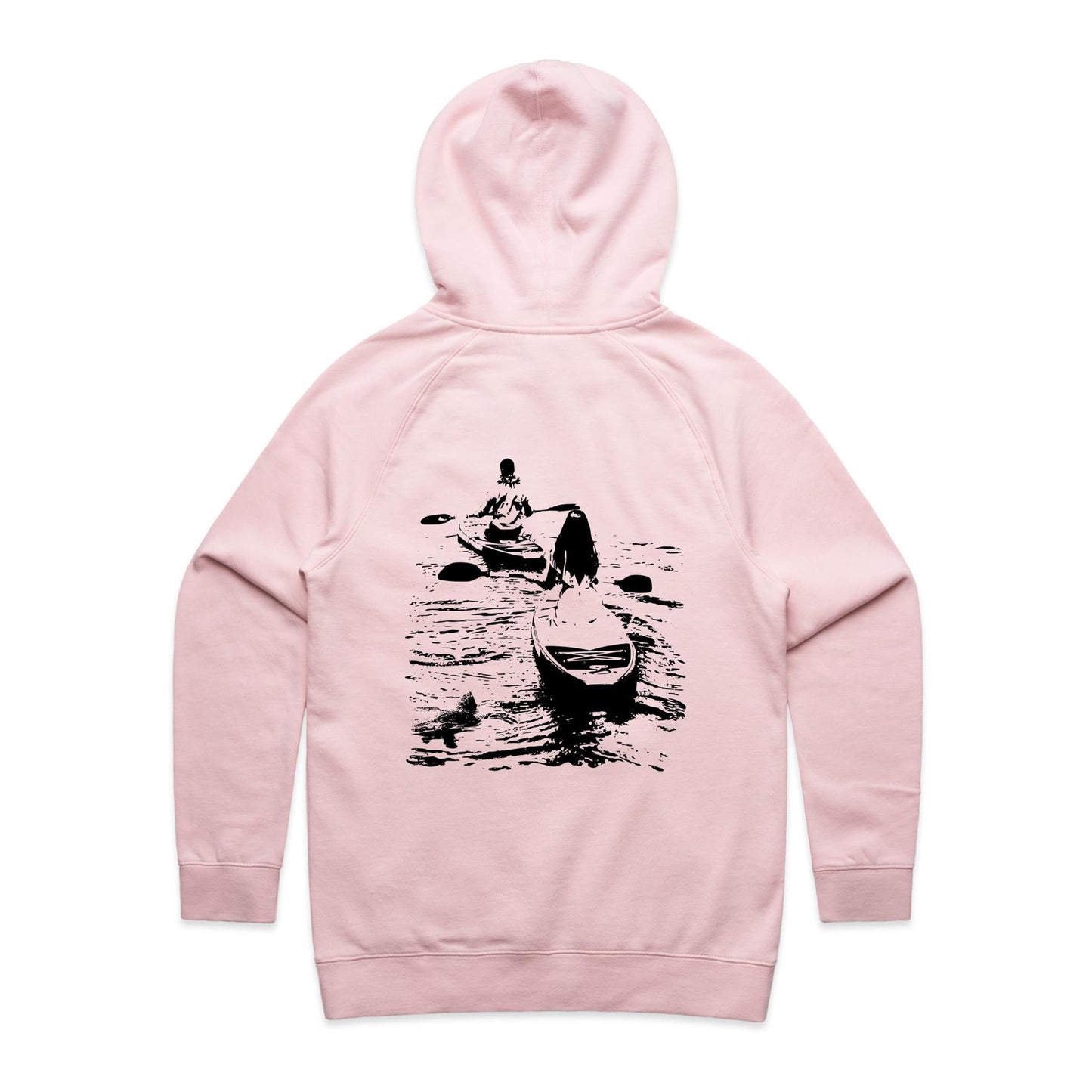 Kaneohe Couple hoodie by Ollianna of Brisbane. A symbol of unity, adventure and a shared love for nature. A wedding couple paddle board in the pristine waters of Kaneohe Bay, Hawaii, accompanied by a curious sea turtle.